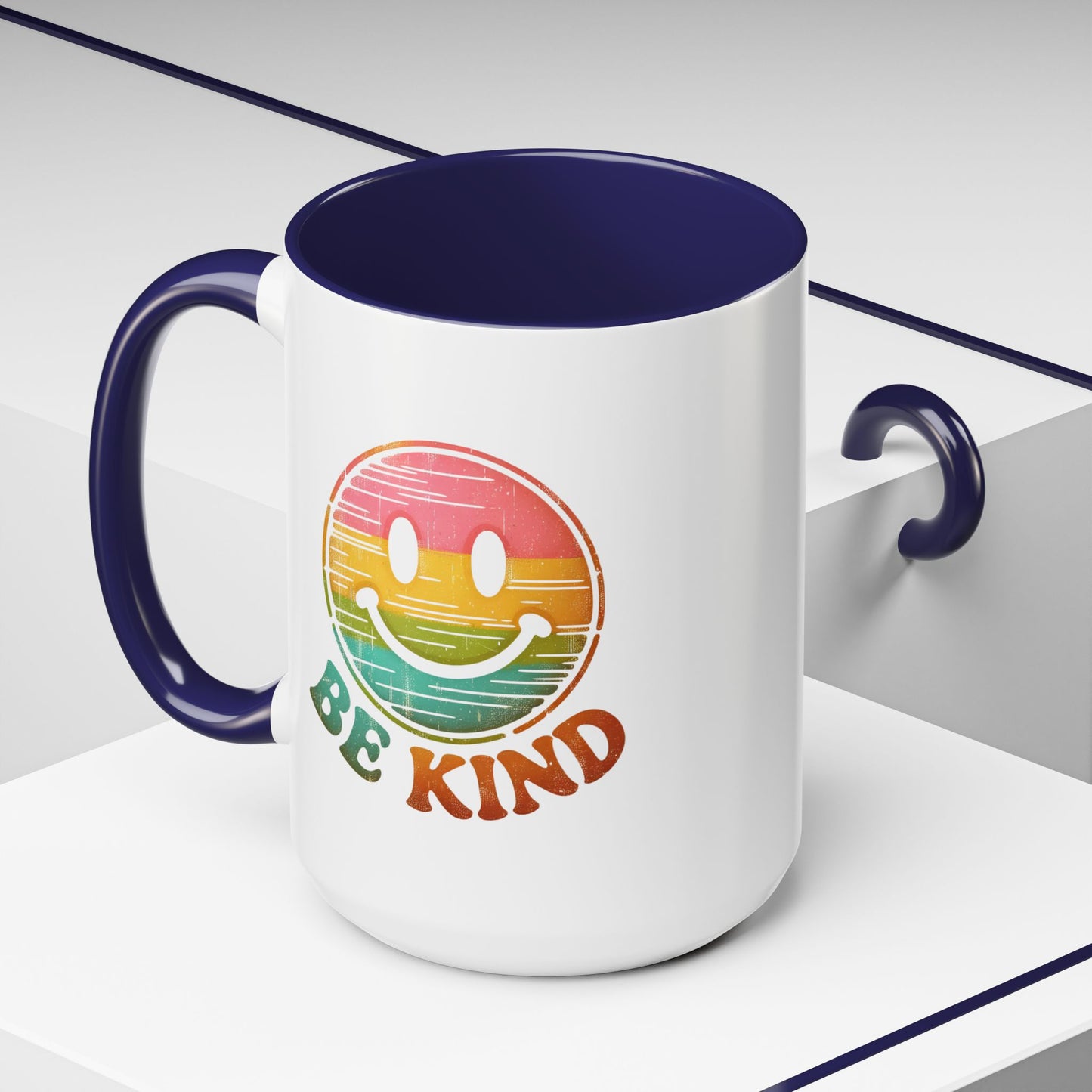 Motivation Mug - Retro Smiley Face Be Kind