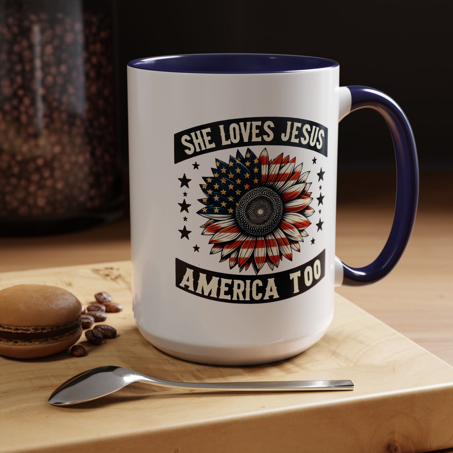 4th of July Mug - She Loves Jesus & America Too