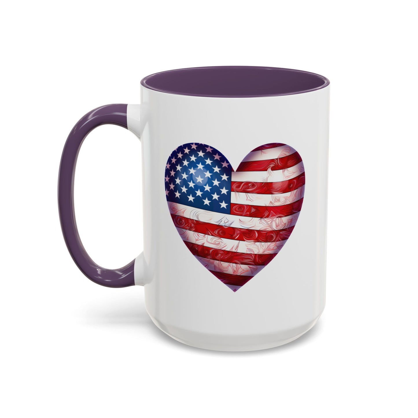 4th of July Mug - Heart American Flag