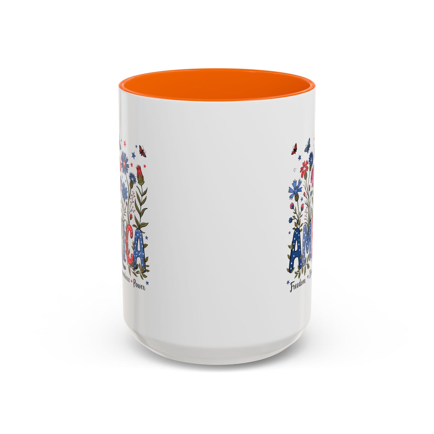 4th of July Mug - Floral America Patriotic