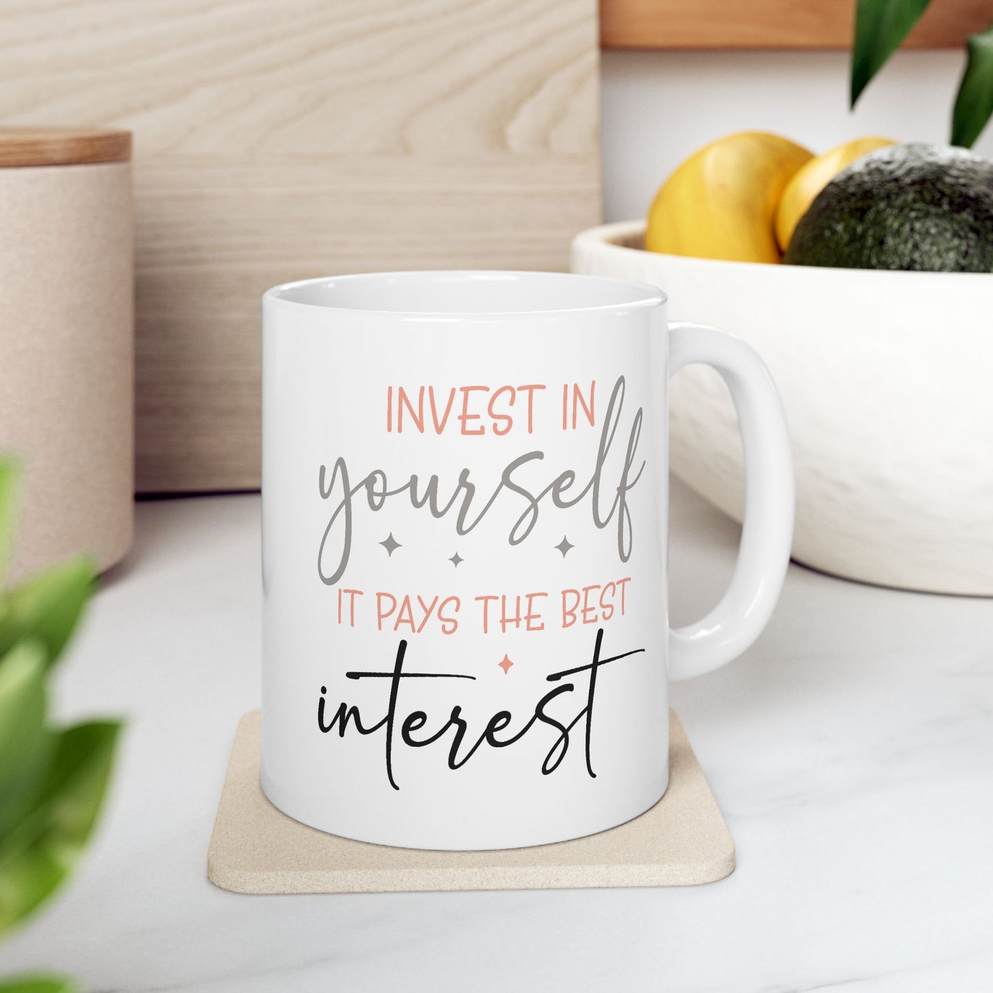 Motivation Mug - Invest in Yourself It Pays the Best Interest