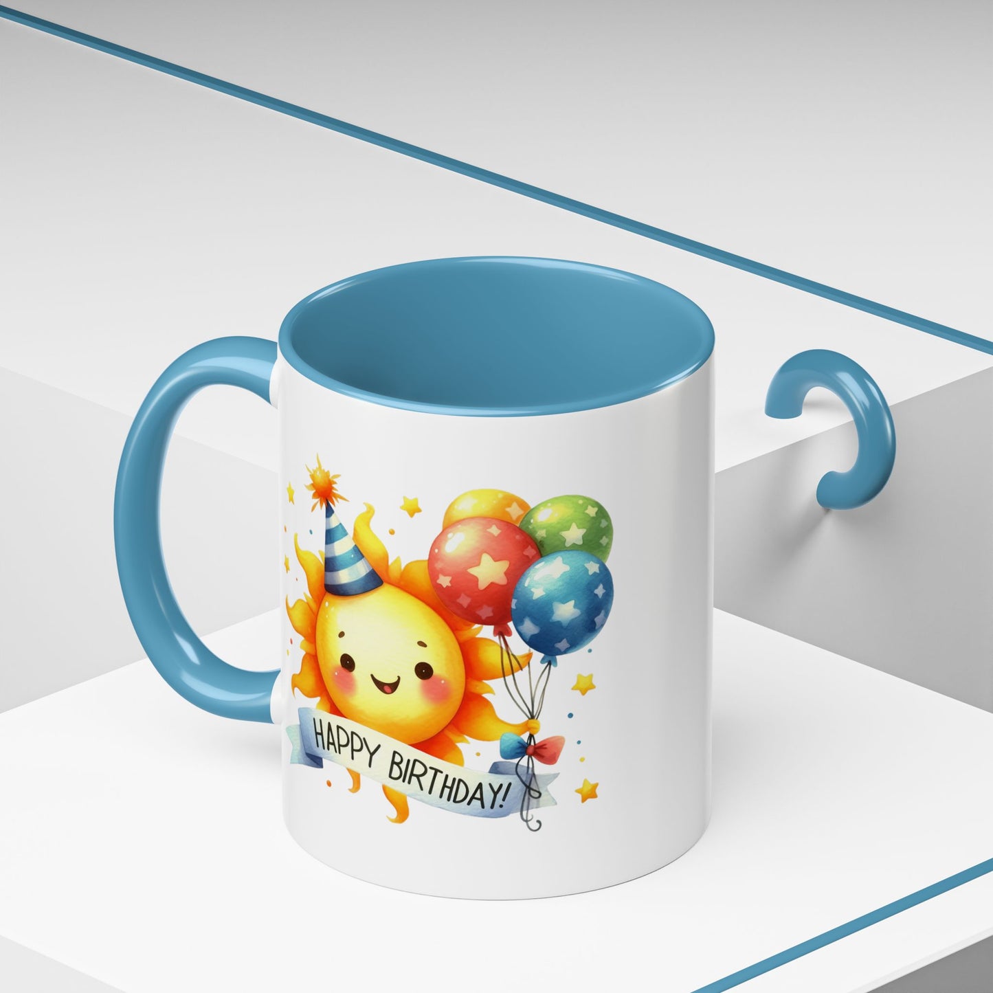 Birthday Mug - Happy Birthday Sun & Balloons