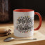 Christmas Mug - Merry Christmas Black Text Colored Lights