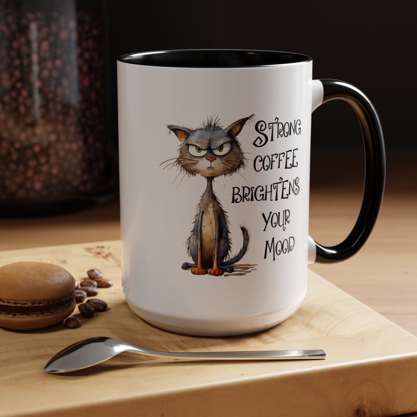 Humor Mug - Strong Coffee Brightens Your Mood