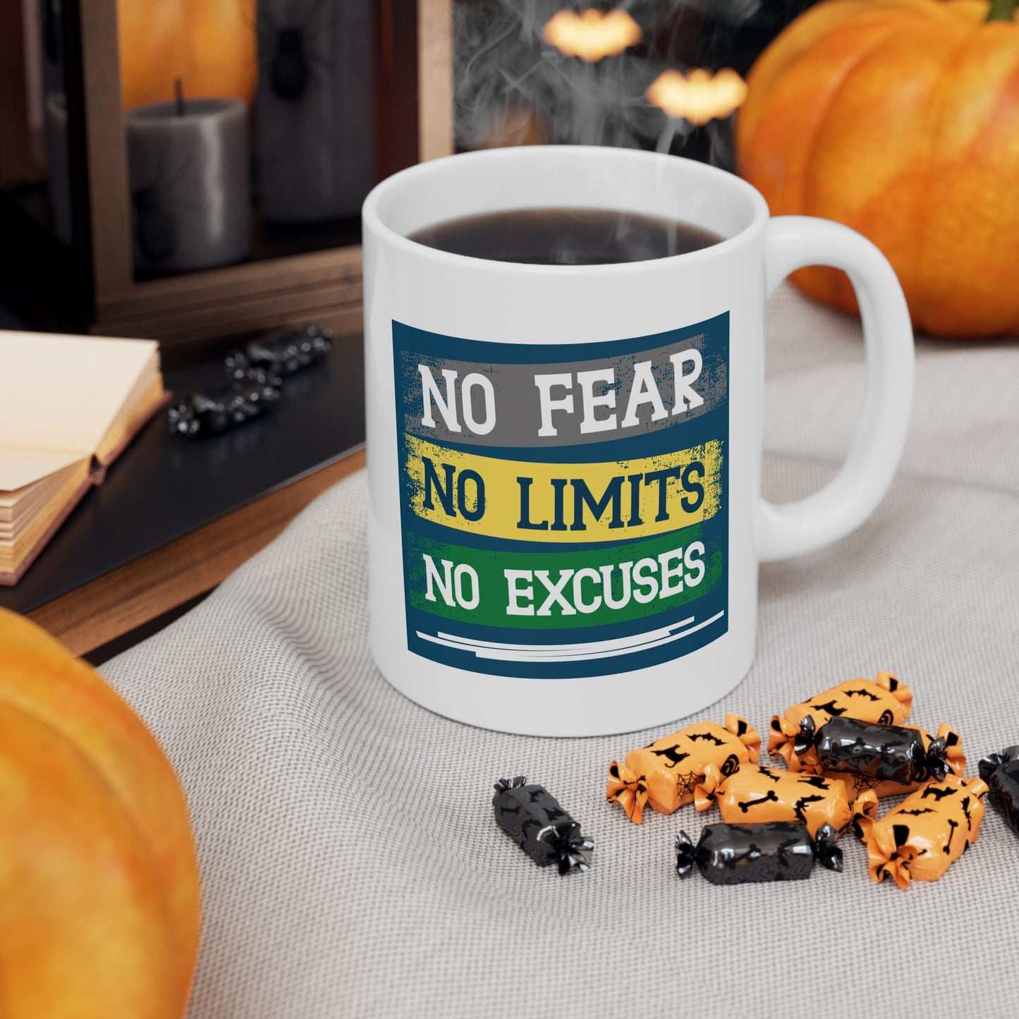 Motivation Mug - No Fear No Limits No Excuses