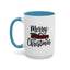Christmas Mug - Merry Christmas Black Text Tartan Truck