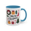 Christmas Mug - Merry Christmas Green Text Presents Tree Candy Cane