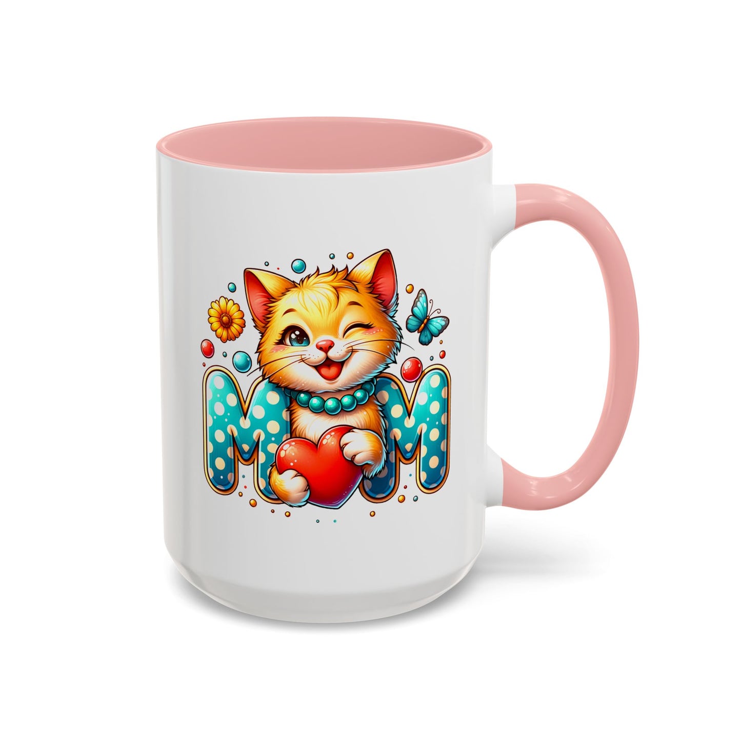 Mother's Day Mug - Mom Cat Red Heart