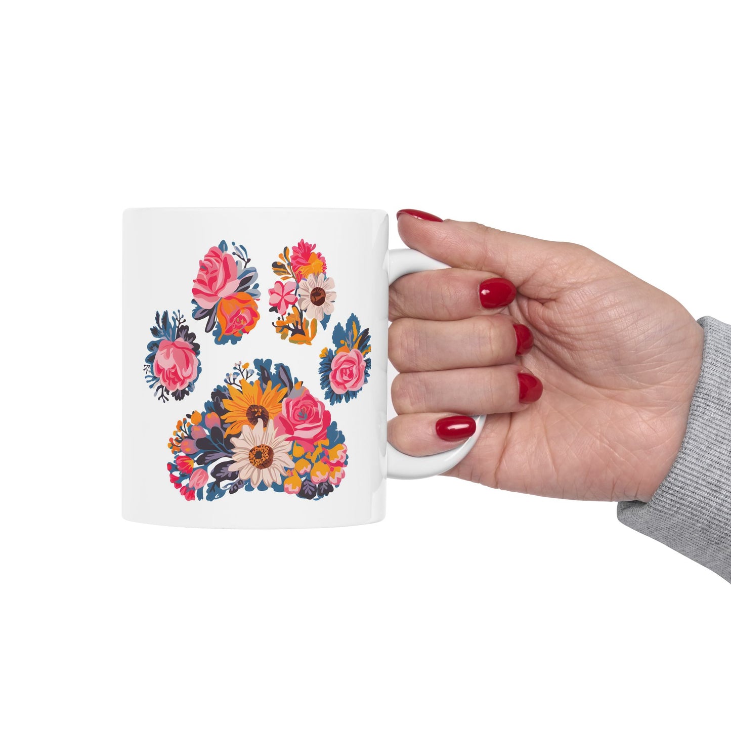 Animal Mug - Floral Dog Paw