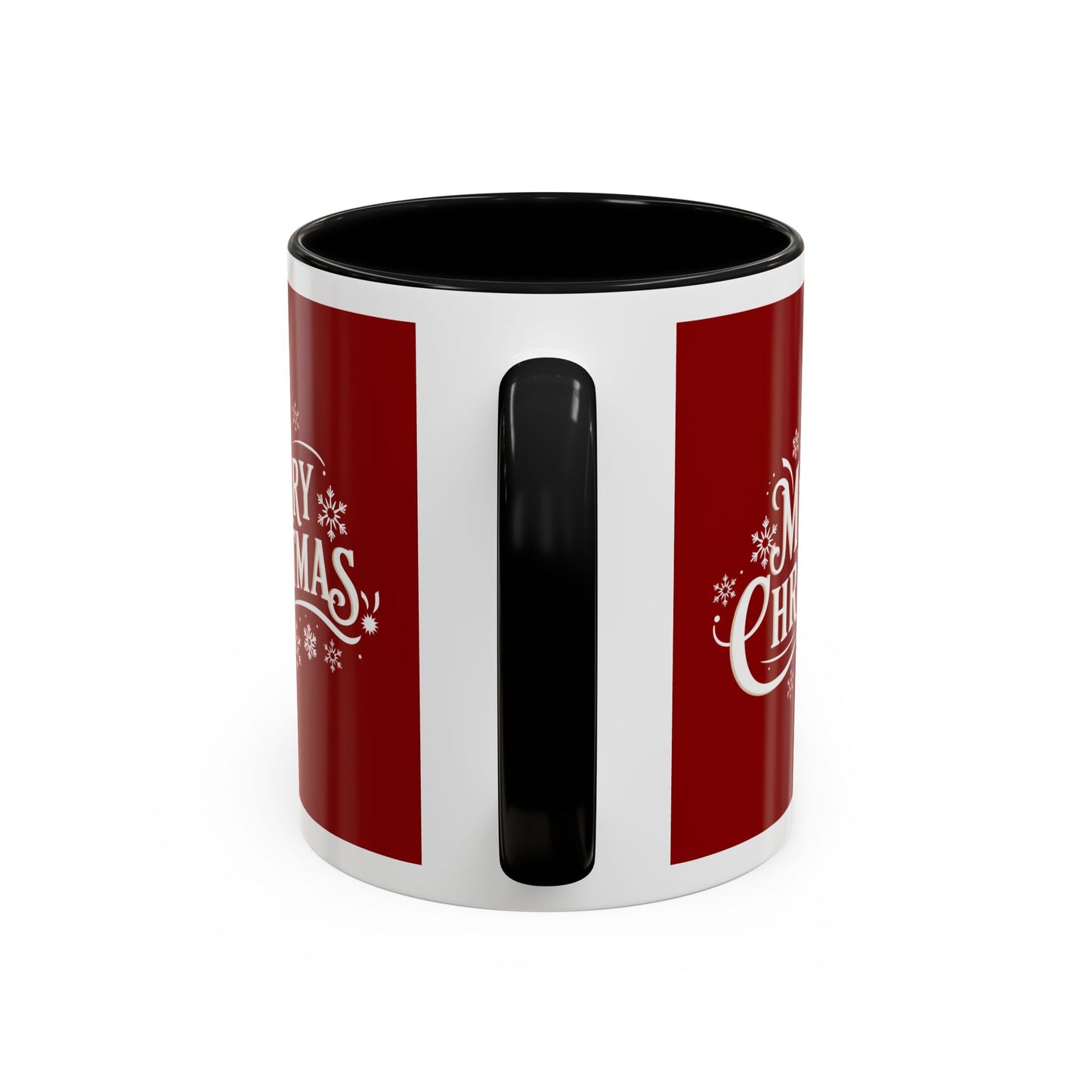 Christmas Mug - Merry Christmas White Text Maroon Background