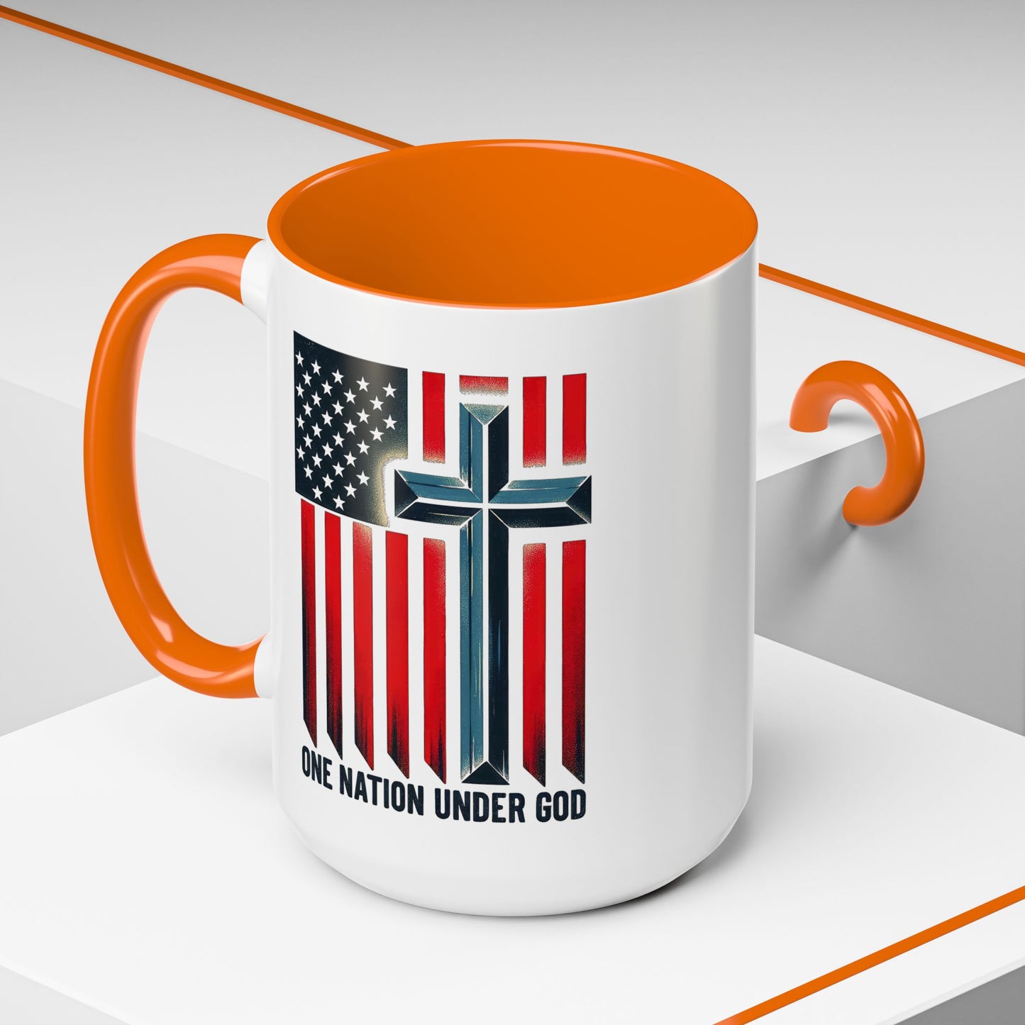 Religious Mug - One Nation Flag Cross