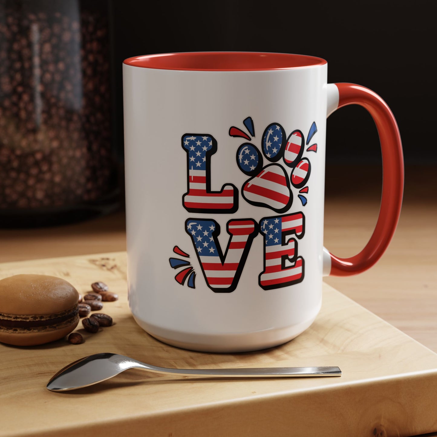 4th of July Mug - Animal Love USA Flag