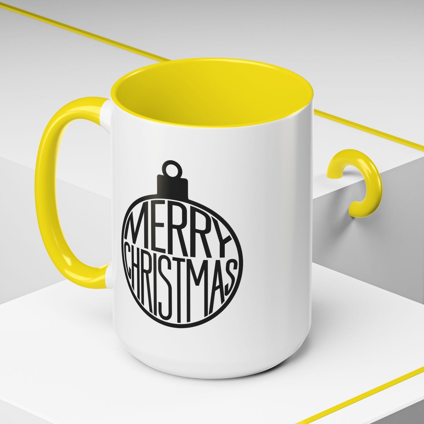 Christmas Mug - Merry Christmas Black Text Ornament