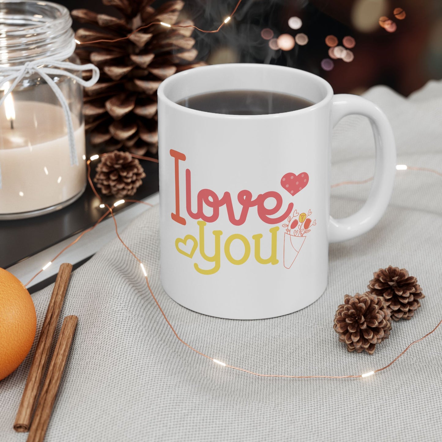 Valentine's Day Mug - I Love You Flowers