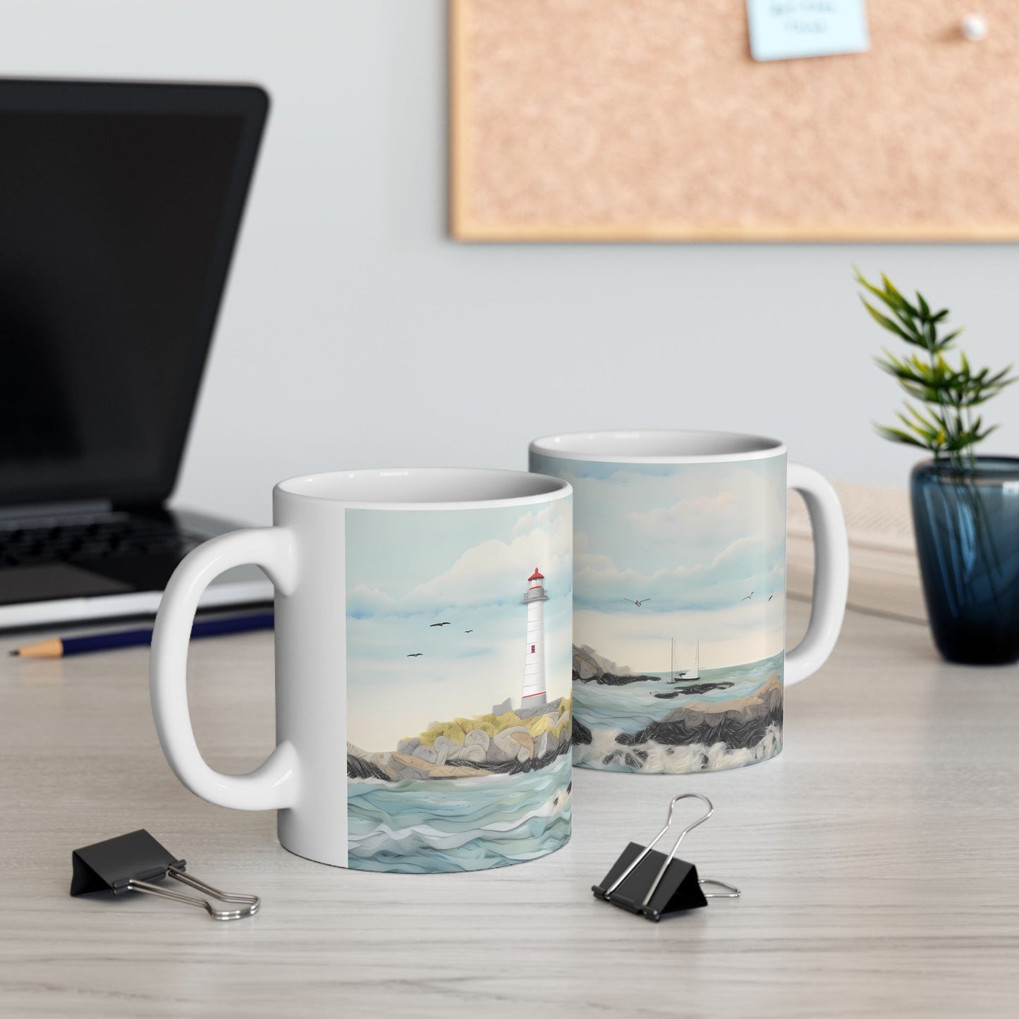 Artistic Mug - Felted Lighthouse 3