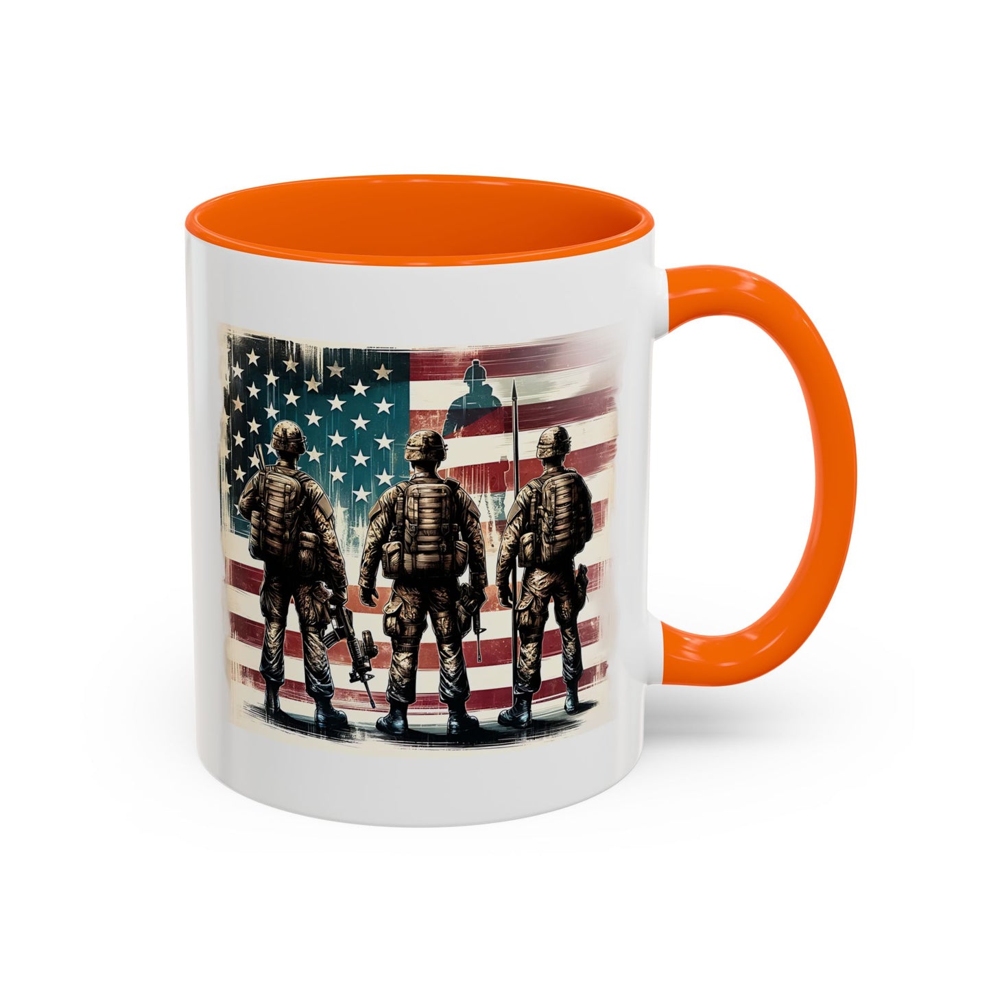 4th of July Mug - Soldiers American Flag