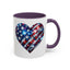 4th of July Mug - USA Sparkle Heart