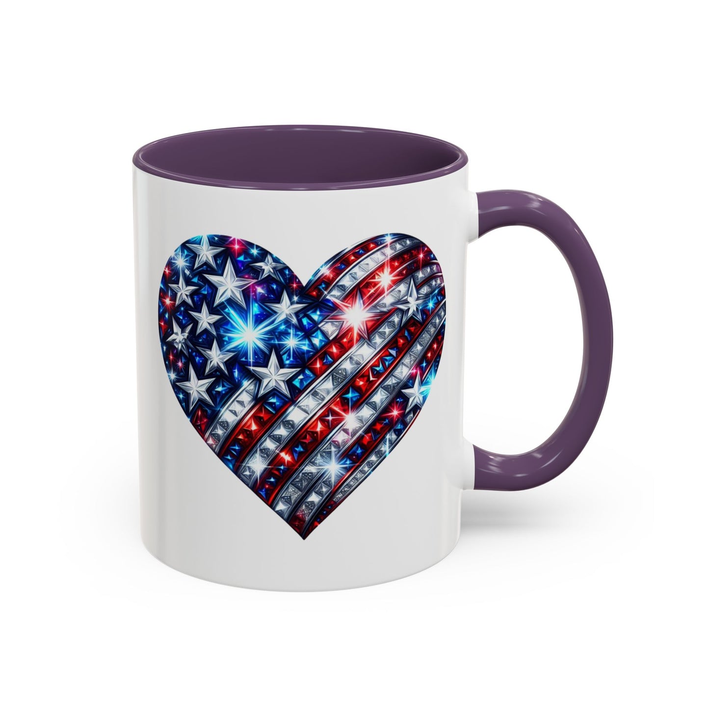 4th of July Mug - USA Sparkle Heart
