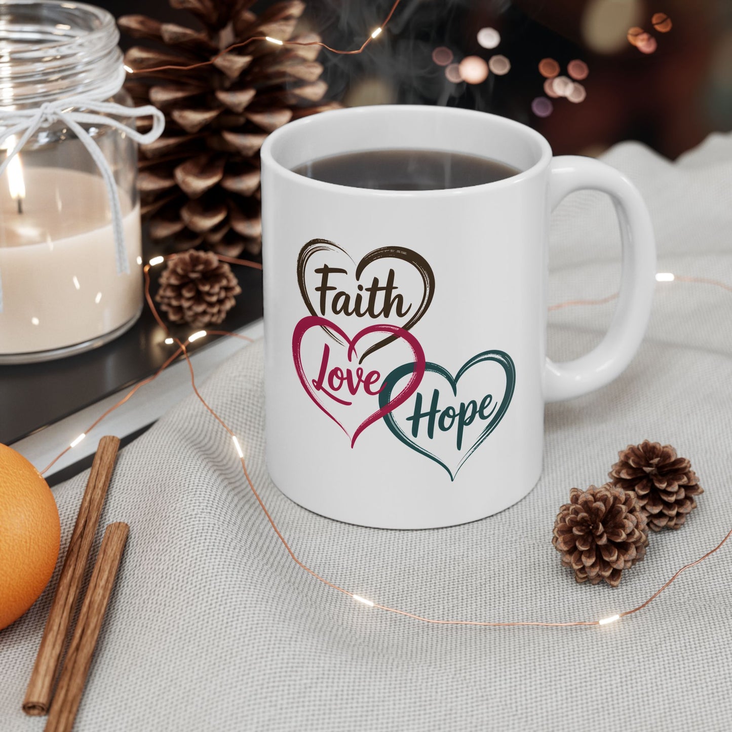 Religious Mug - Faith Love Hope