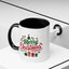 Christmas Mug - Merry Christmas Green & Red Text Tree Snowflakes Presents