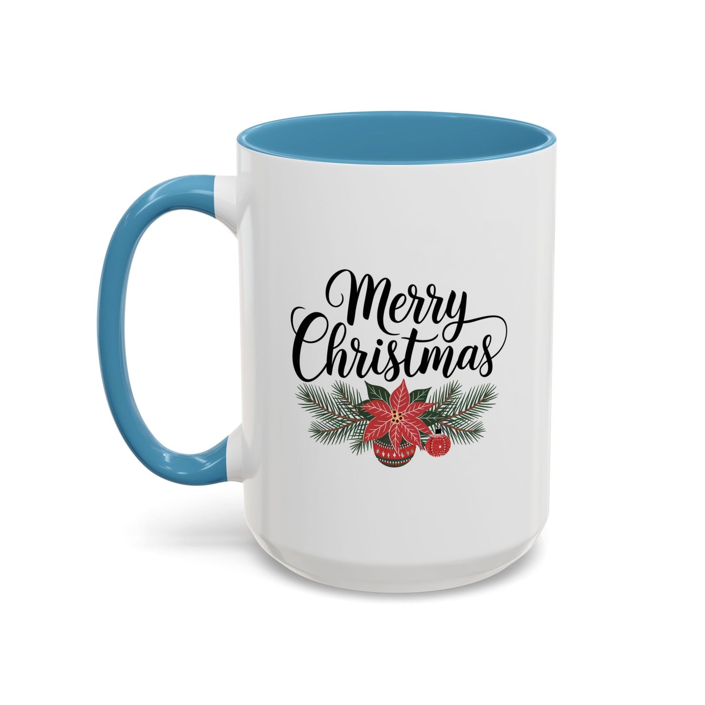 Christmas Mug - Merry Christmas Black Text Mistletoe