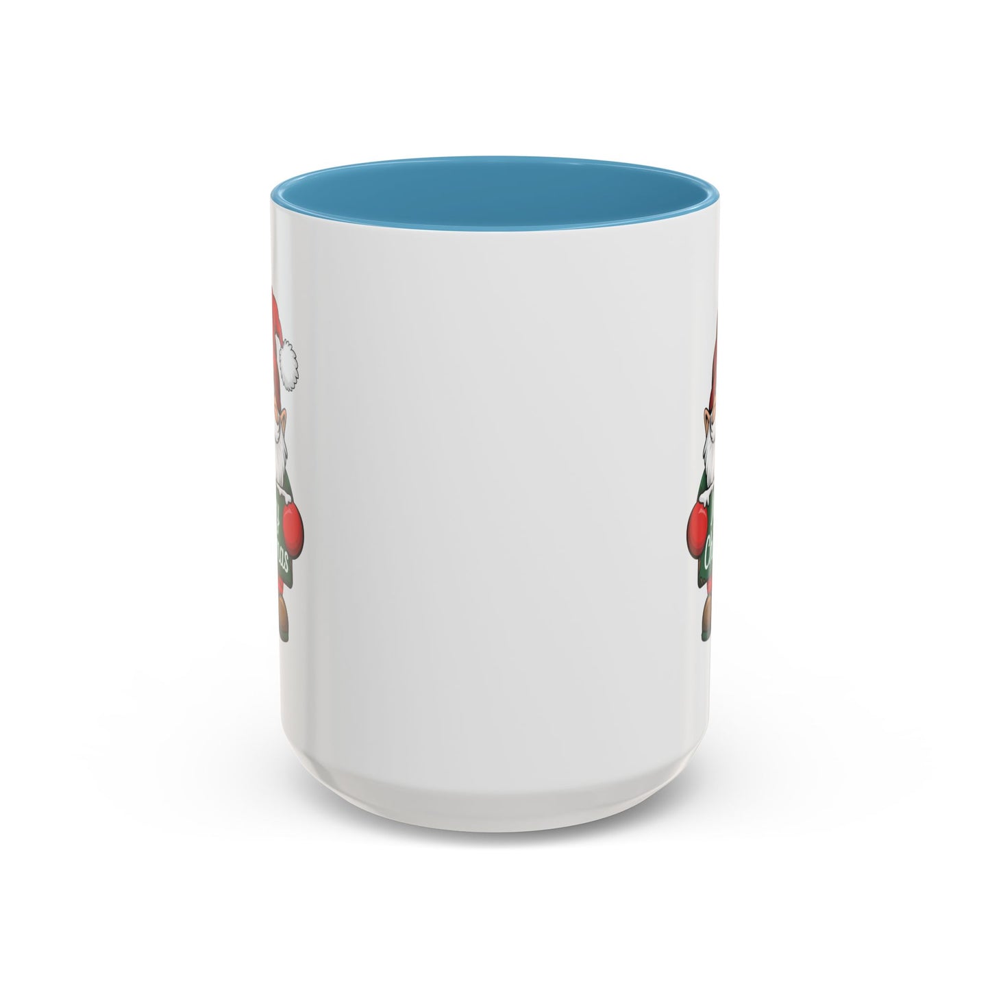 Christmas Mug - Merry Christmas White & Green Text Gnome Snow