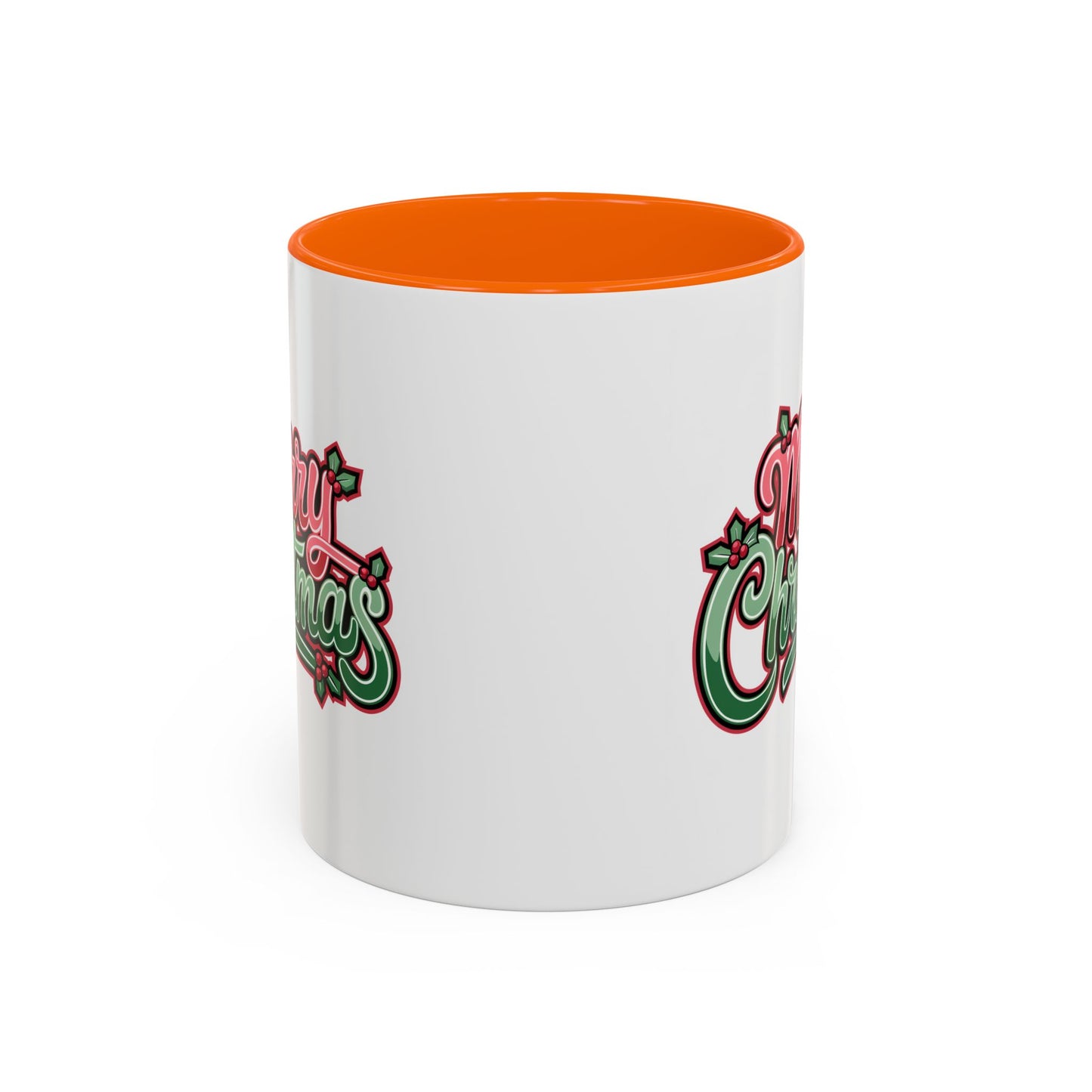 Christmas Mug - Merry Christmas Red & Green Text Mistletoe