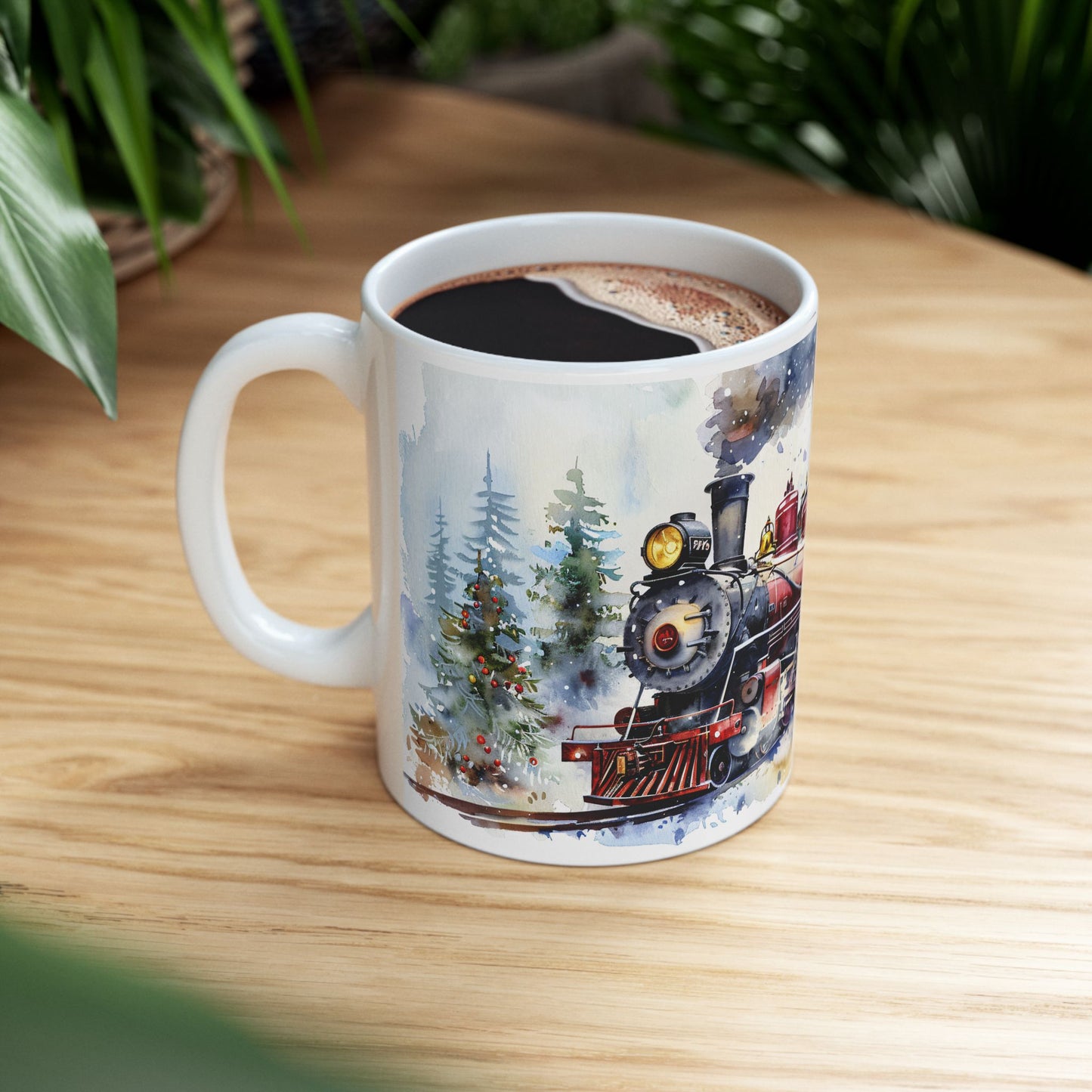 Christmas Mug - Snowy Landscape Train Wrap 4
