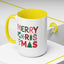 Christmas Mug - Merry Christmas Red Green & Gold Decorative Text