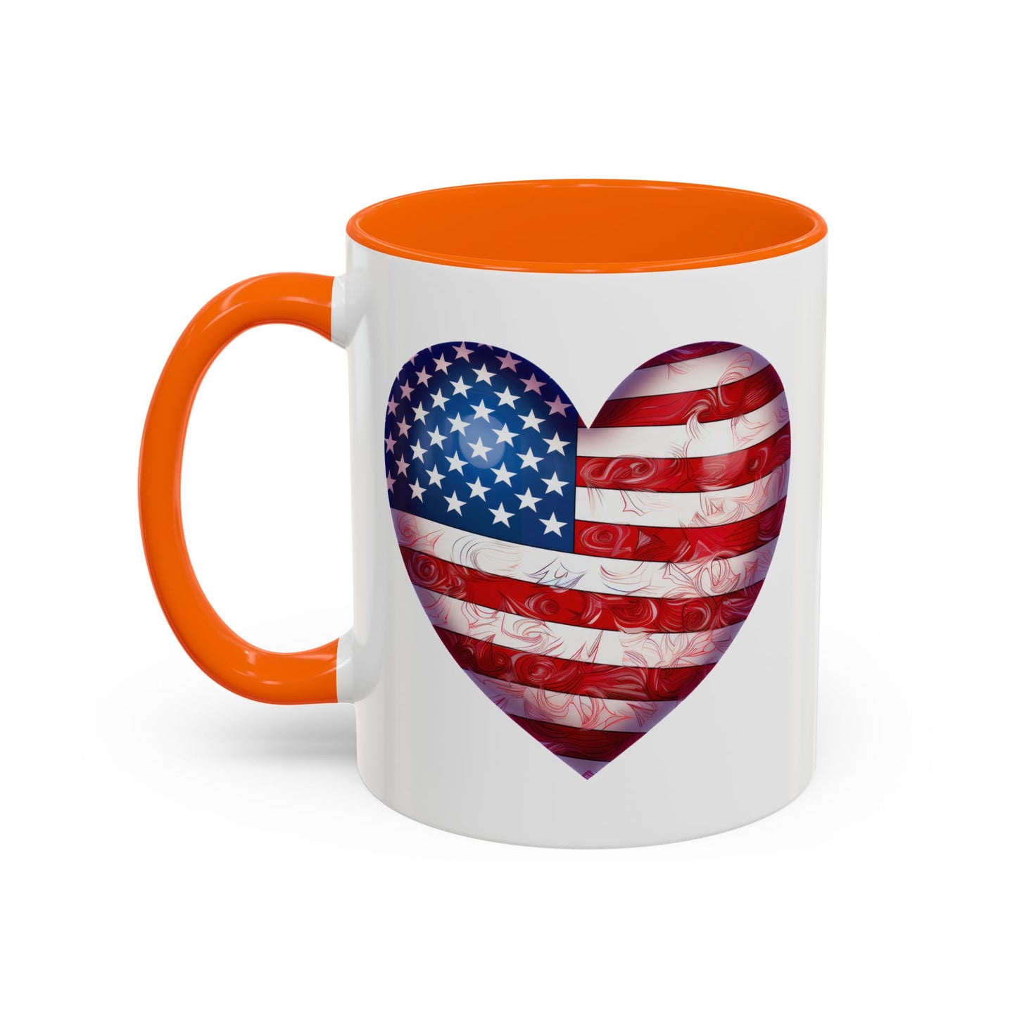 4th of July Mug - Heart American Flag