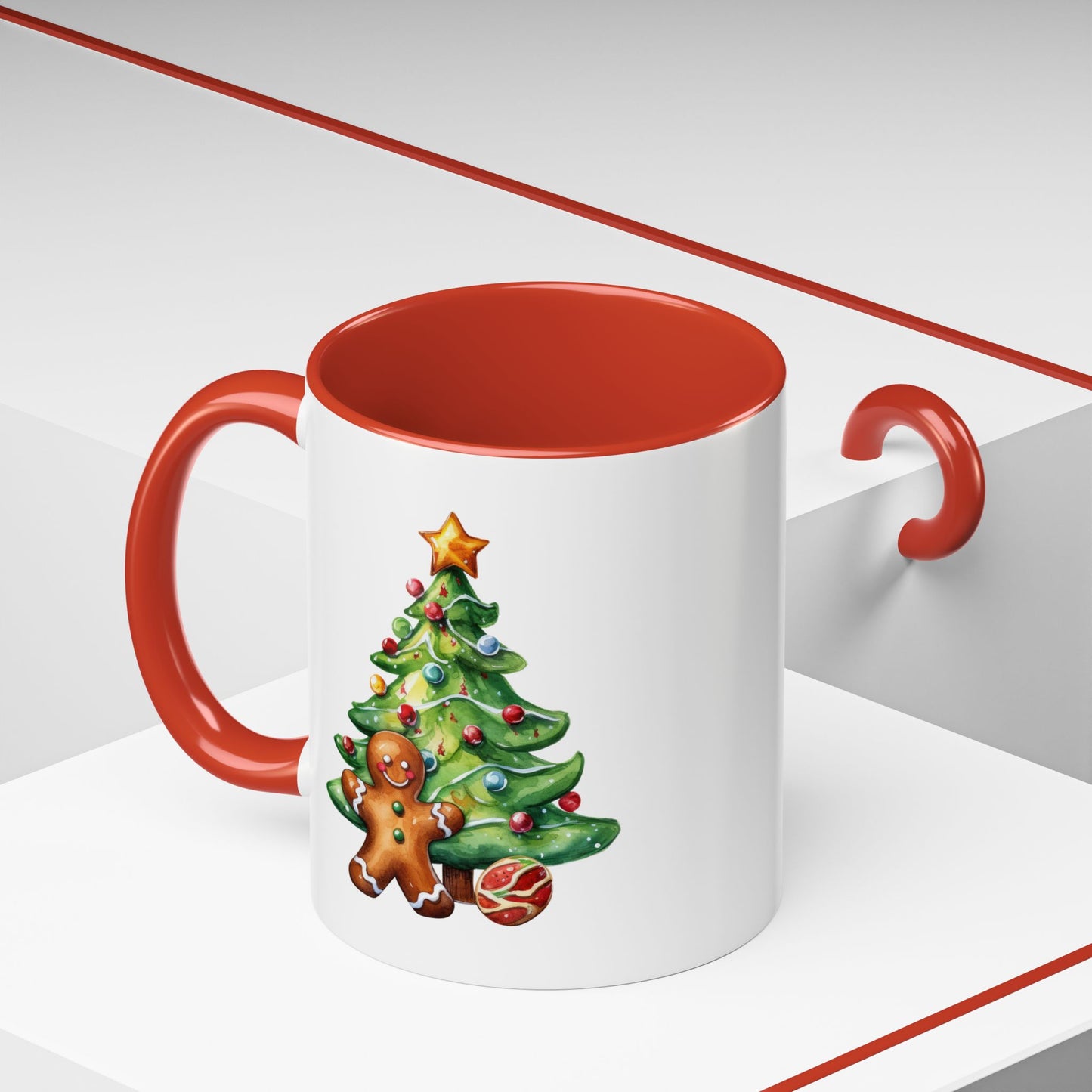 Christmas Mug - Gingerbread Man and Tree