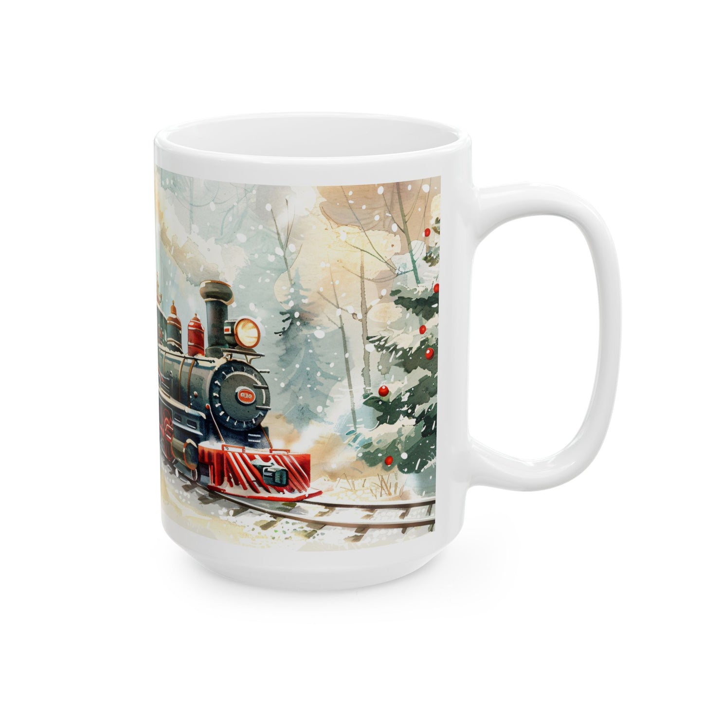 Christmas Mug - Snowman and Train Wrap 1