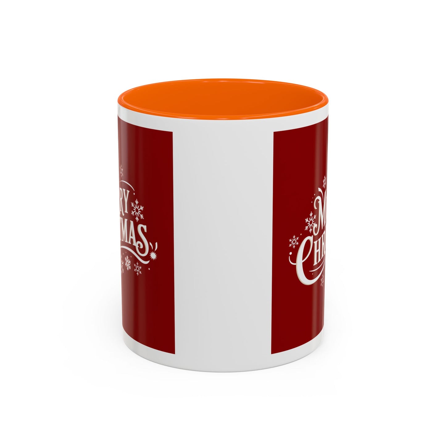 Christmas Mug - Merry Christmas White Text Maroon Background