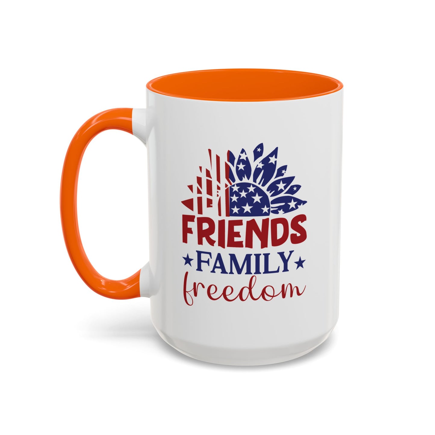 4th of July Mug - Friends Family Freedom Sunflower