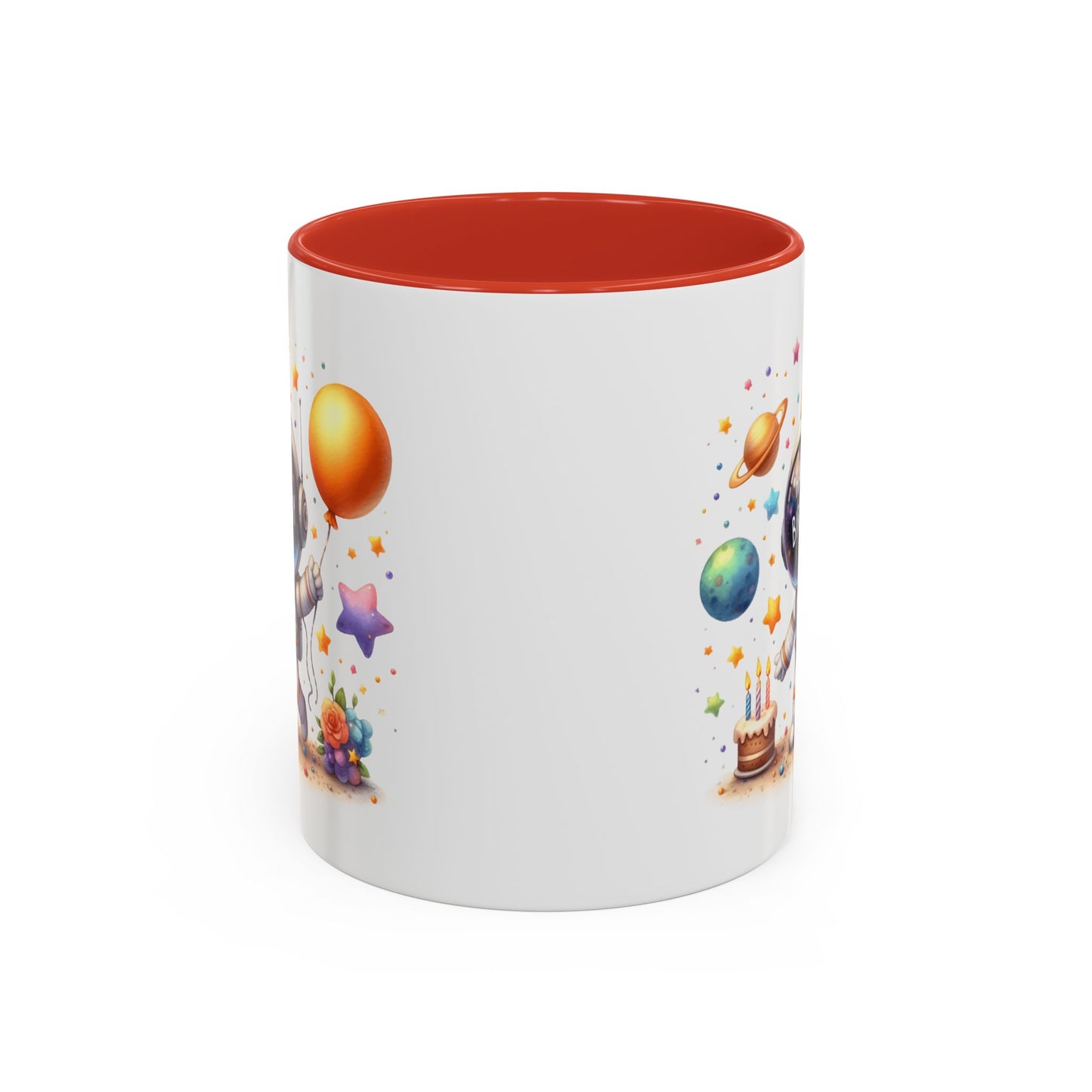 Birthday Mug - Happy Birthday Astronaut, Cake & Balloon