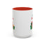 Christmas Mug - Merry Christmas Green & Red Text Santa Presents
