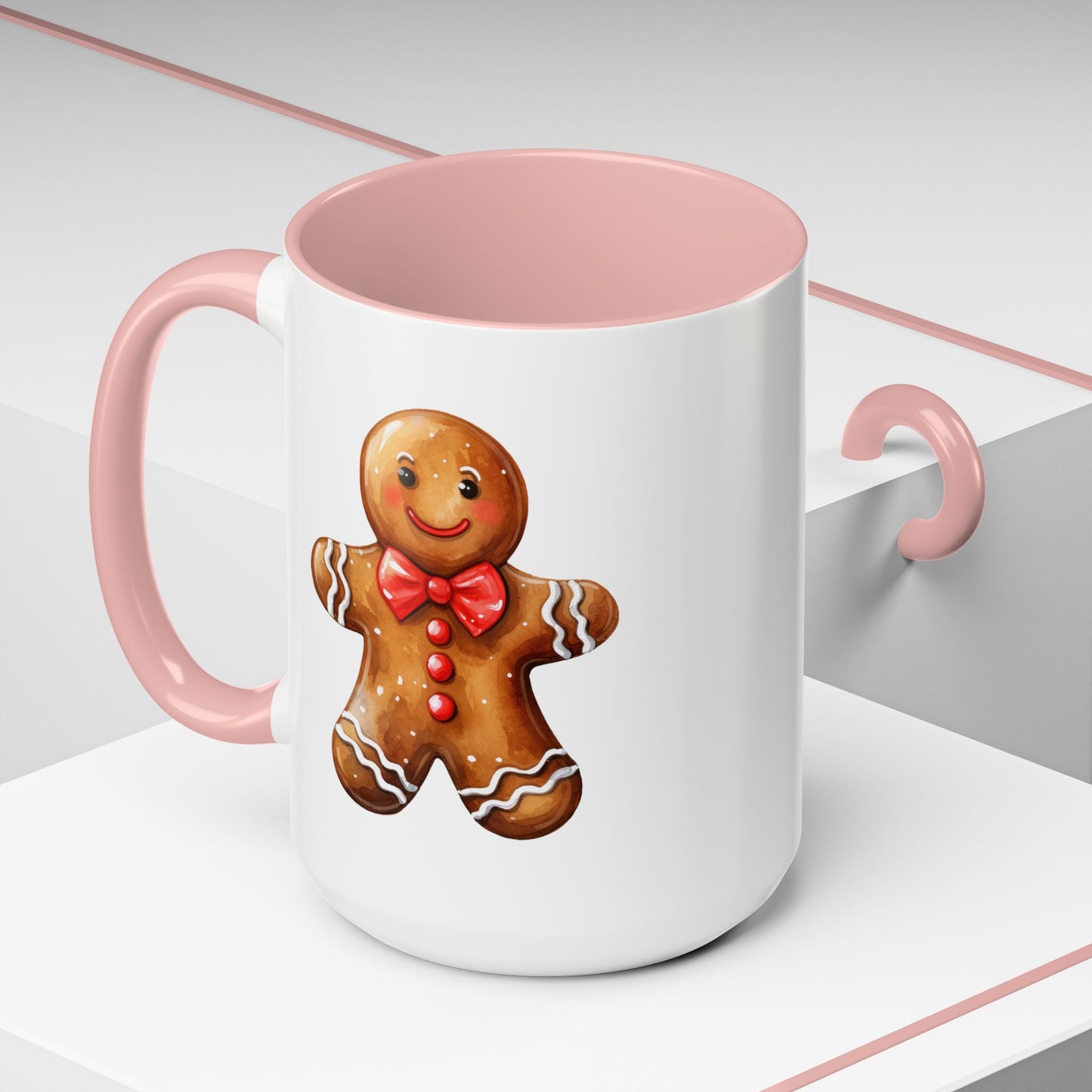Christmas Mug - Gingerbread Man Red Bow