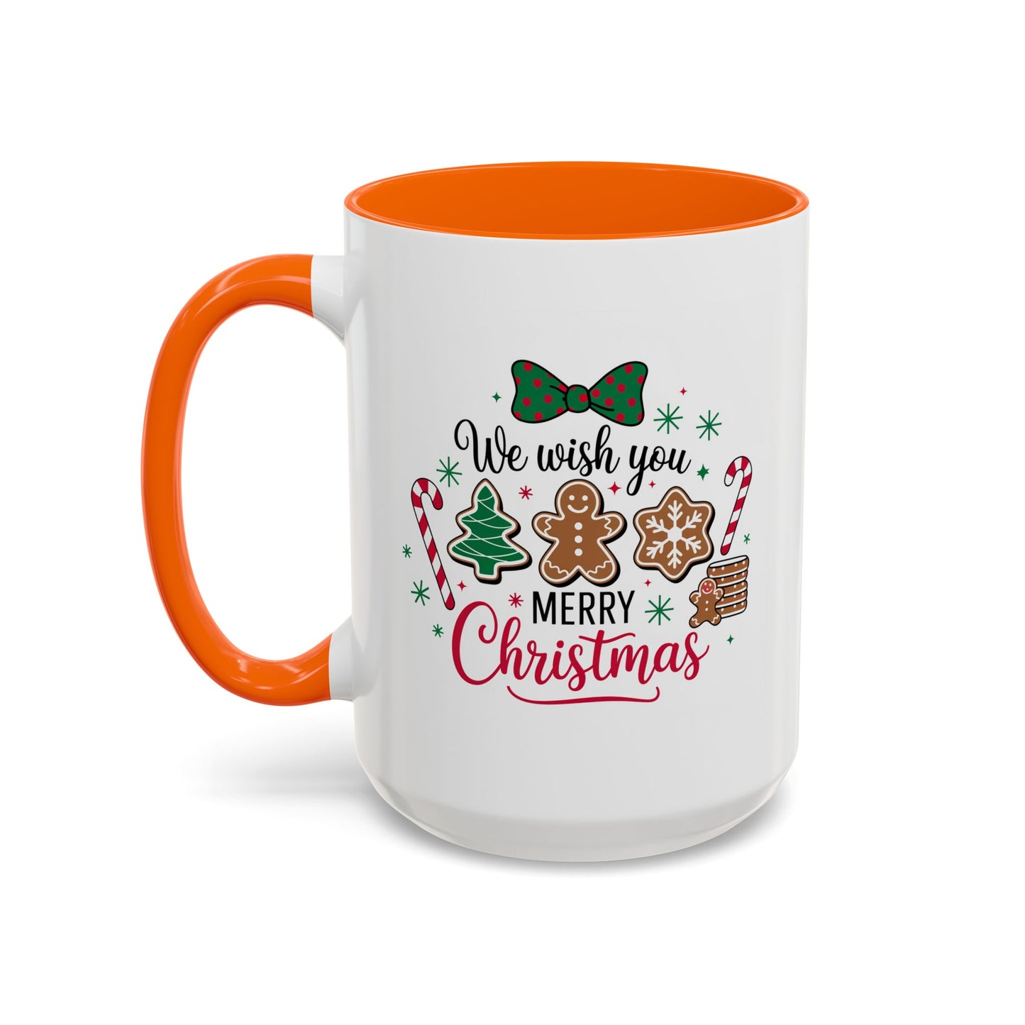 Christmas Mug - We Wish You a Merry Christmas Black & Red Text Cookies & Candy