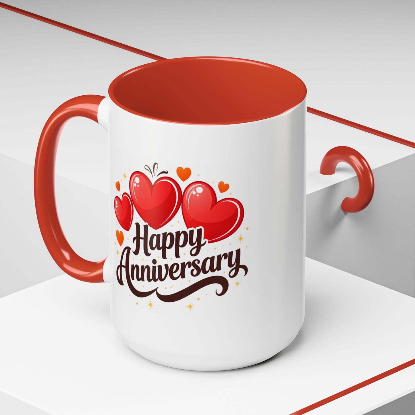 Anniversary Mug - Happy Anniversary Hearts