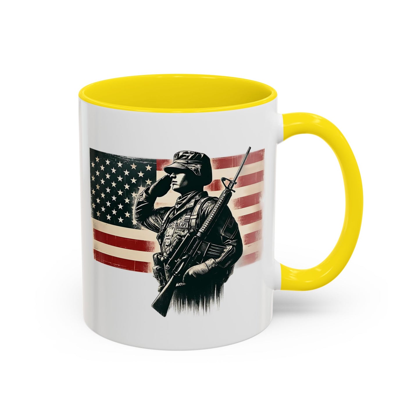 4th of July Mug - Soldier American Flag