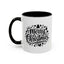 Christmas Mug - Merry Christmas Black Text Trees Snowflakes Hearts