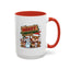 Christmas Mug - Merry Christmas Red & Green Text Reindeer Snowman