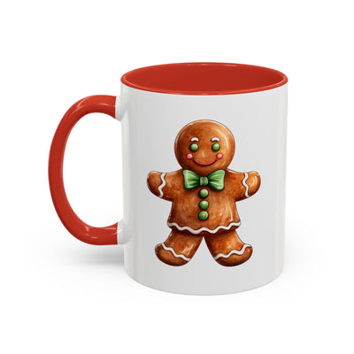 Christmas Mug - Gingerbread Man Green Bow