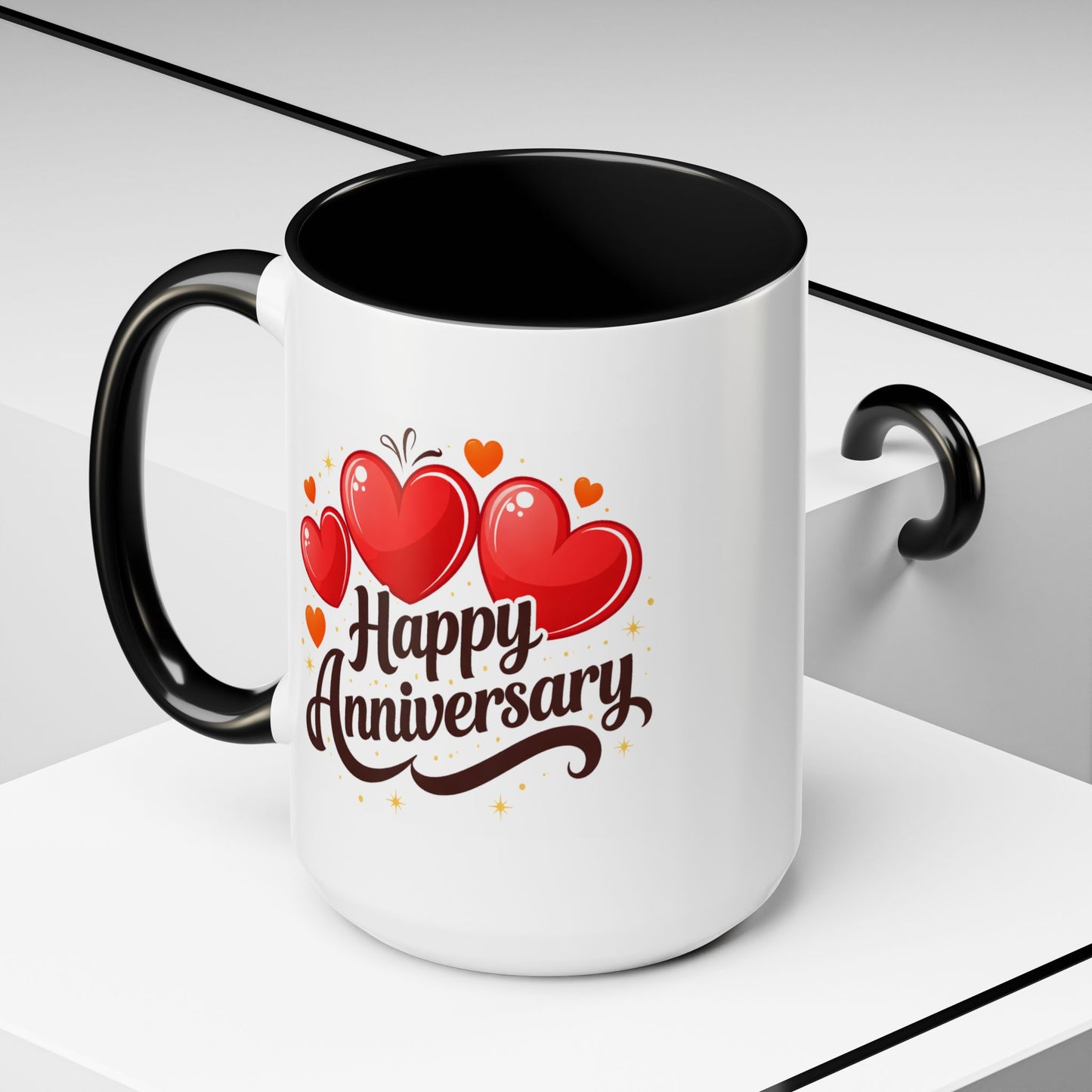 Anniversary Mug - Happy Anniversary Hearts