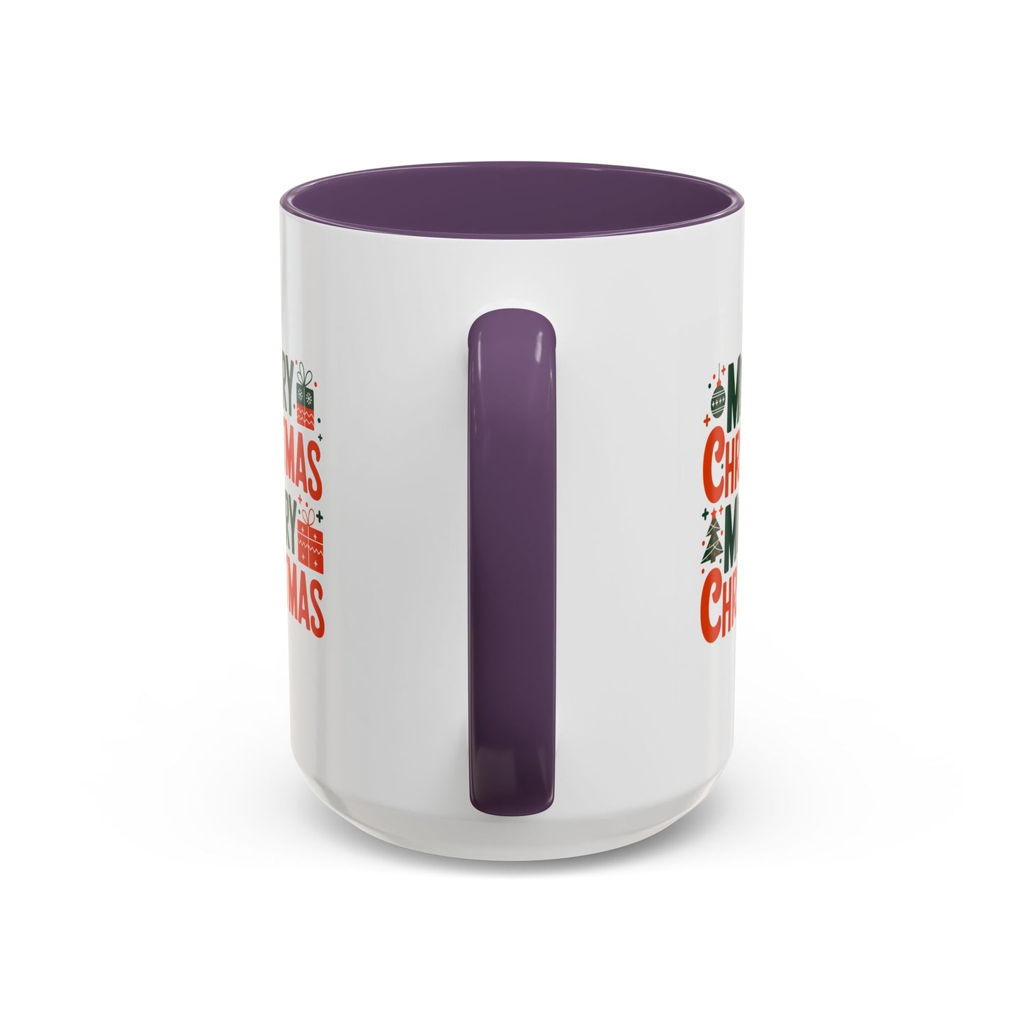 Christmas Mug - Green & Red Text Tree Presents