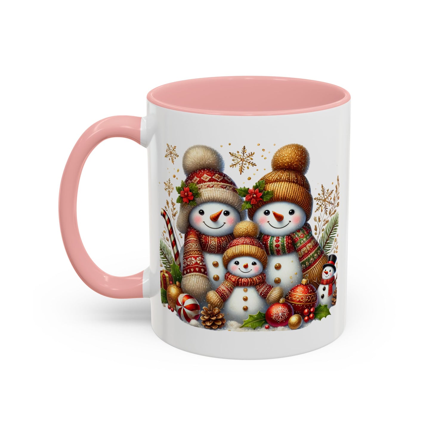 Christmas Mug - Gold Snowman Family