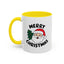 Christmas Mug - Merry Christmas Black Text Santa Tree