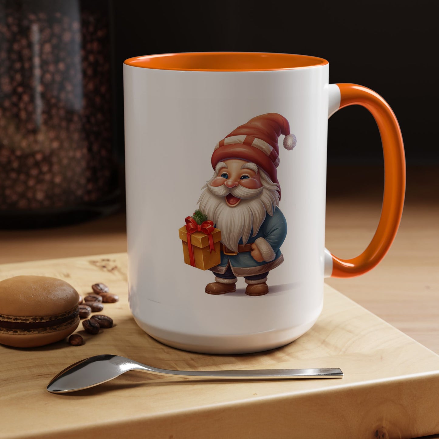 Christmas Mug - Old Gnome with Present
