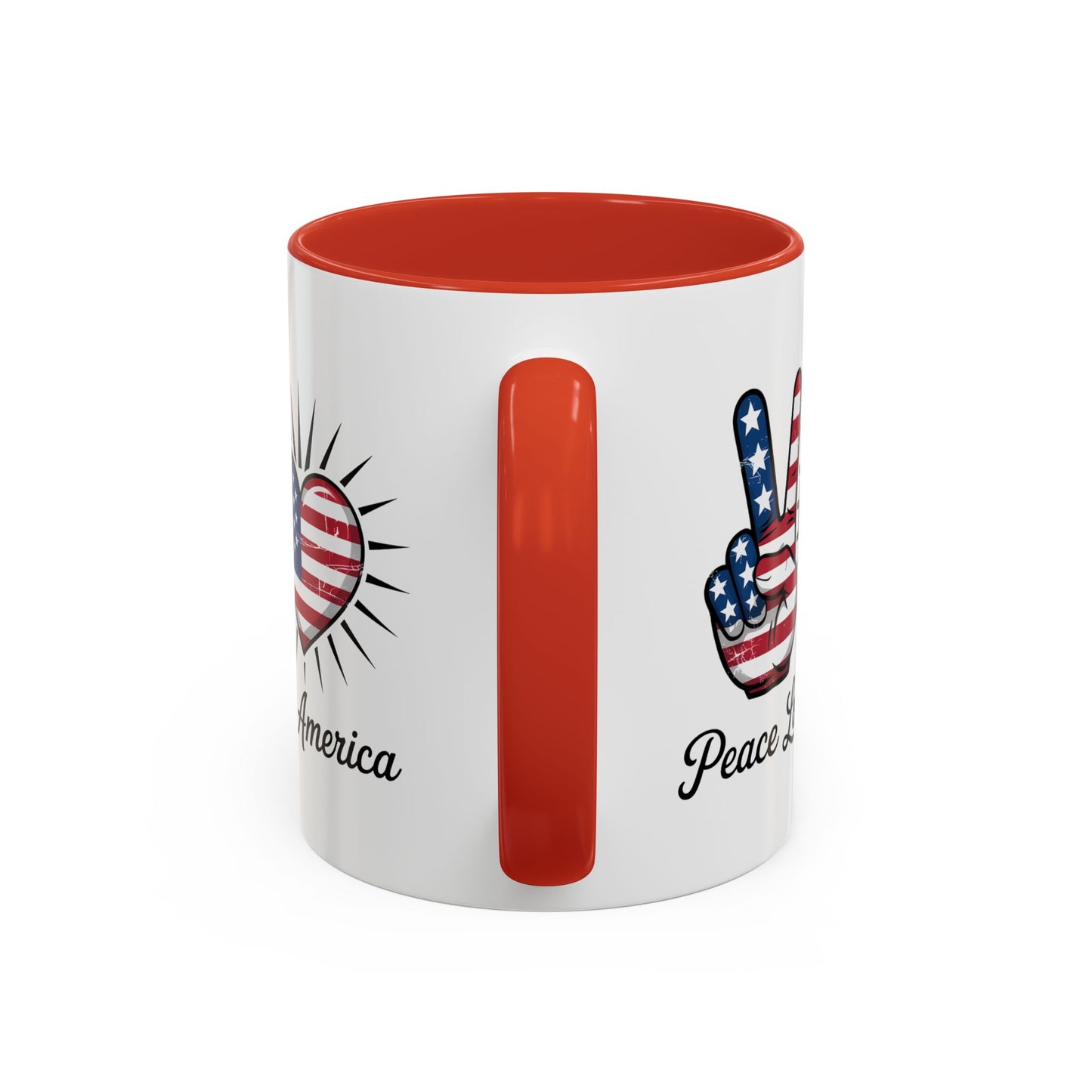 4th of July Mug - Peace Love America