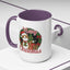 Christmas Mug - Merry Christmas Red Text Cat Presents Wreath
